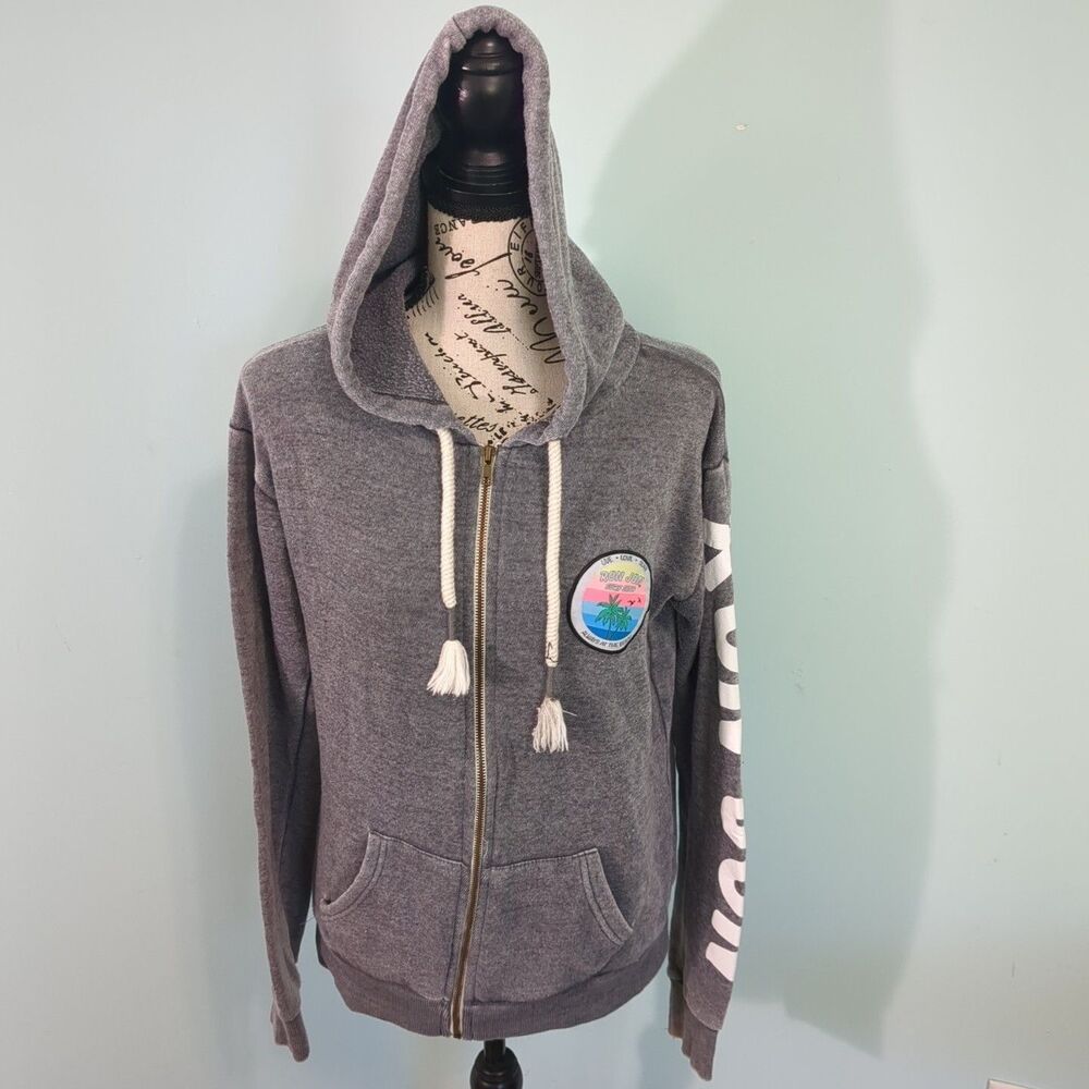 Ron Jon Cocoa Beach FL Surf Hoodie distressed grey medium logo